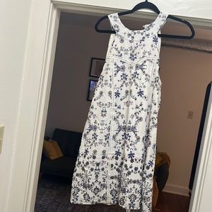 Blue Rain patterned sundress with embroidery!